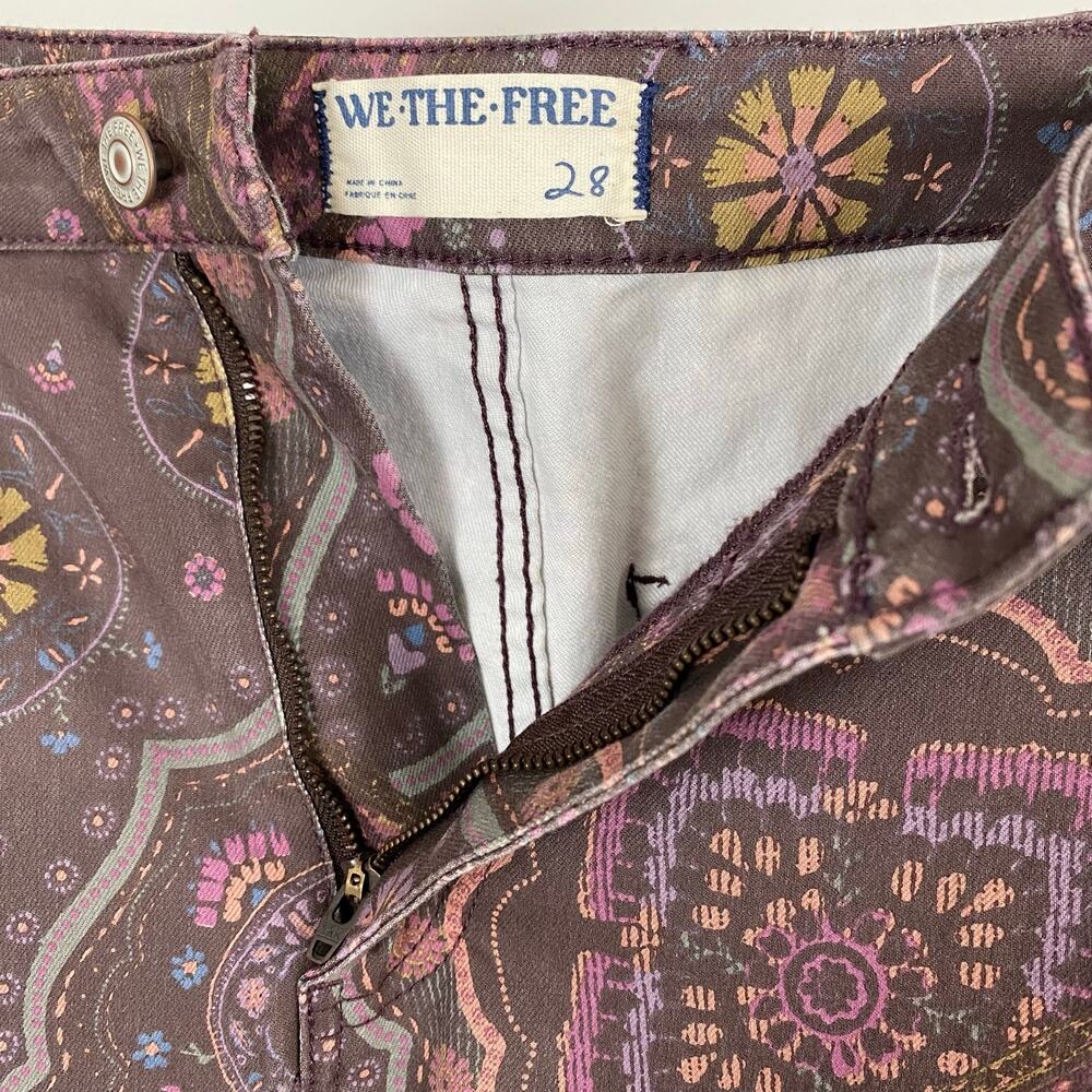 We The Free People Just Float On Printed Flare Jeans - Chocolate Combo - 28 - Picture 10 of 10